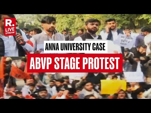 Delhi: ABVP Students Stage Protest Outside Tamil Nadu Bhawan Over Anna University Assault Case