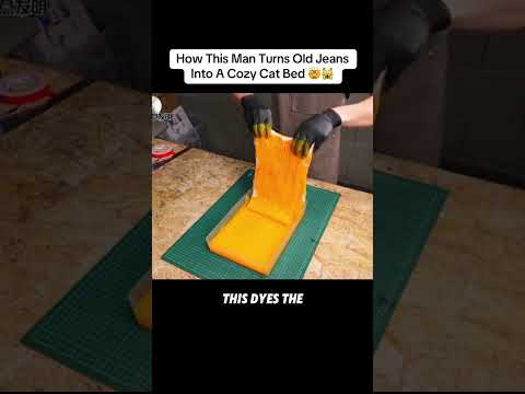 Guy Turns Old Jeans Into Cat Beds
