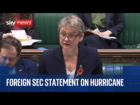 Foreign Secretary provides update on UK response to Hurricane Melissa