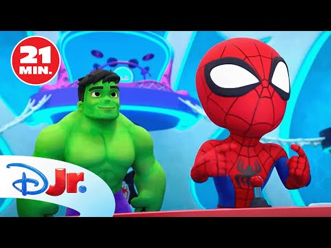MARVEL SPIDEY Y SU SUPEREQUIPO: Los mejores momentos de Spidey y Hulk 🕷️ | @DisneyJuniorES