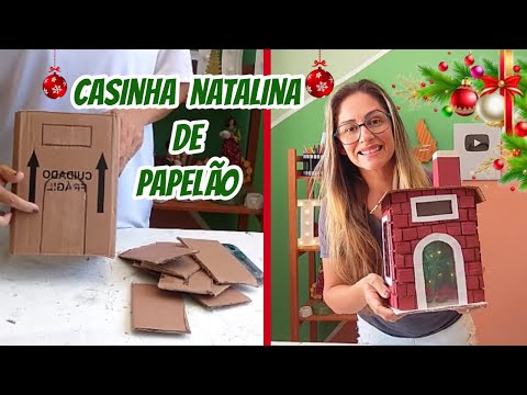 Linda decoração para o Natal 2024 / Casinha Natalina de Papelão