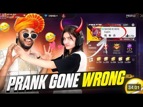 Free Fire Prank on Nayan Ki Wife 😱 | Itna Gussa Kyun?