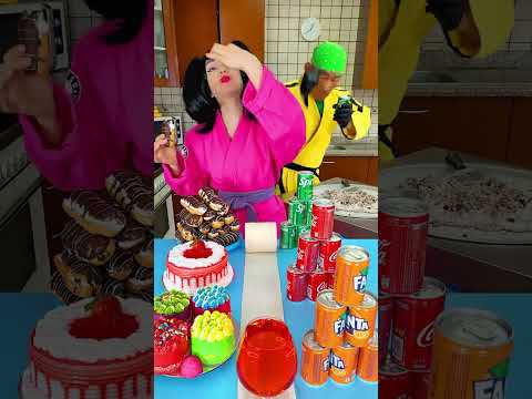 Ice cream challenge! Macaron cake vs soda #Shorts