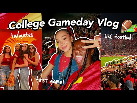 COLLEGE GAMEDAY VLOG! 🏈 (USC football, tailgates, frat parties, grwm + first game!)