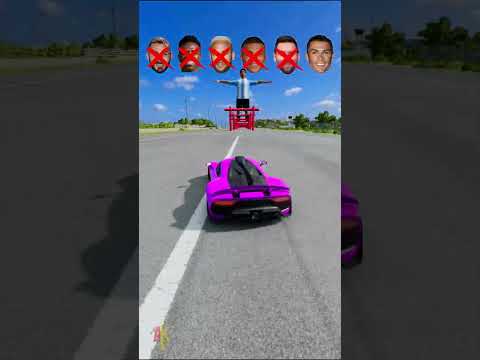 🚘CR7 ❌ Messi ❌ Vinicius ❌ Mbappe ❌ Pillar Challenge⚽Beamng.Drive 👌#shorts #beamng #simulator
