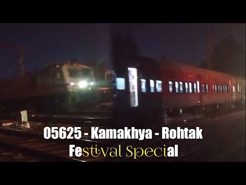 4 Hrs Delay Arriving 05625//Kamakhya - Rohtak Festival Special Fare Train at ROK JN.