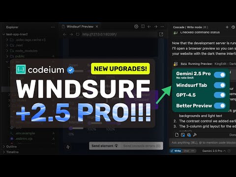Windsurf (New Upgrades) + Gemini 2.5 Pro : This is THE MOST RELIABLE & BEST Coder with 2.5 Pro!