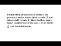 Geometric Series and Their Sums