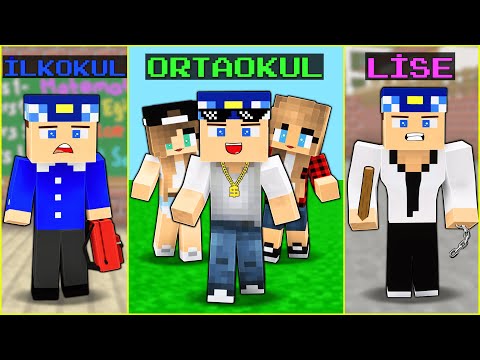 KEREM KOMİSER'İN HAYATI | İLKOKUL - ORTAOKUL - LİSE 😱 - Minecraft