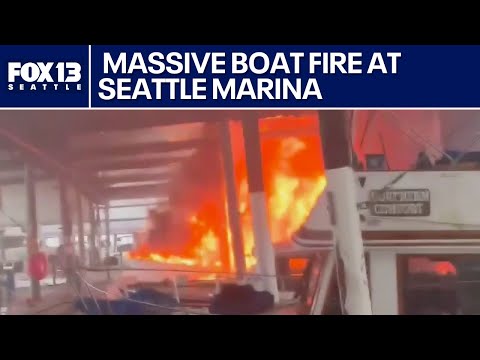 Witness recounts large boat fire at Seattle marina | FOX 13 Seattle