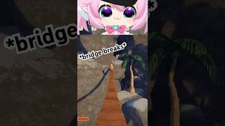 Chibi FALLS OFF the Bridge in Peak 😭 #shorts #chibidoki #vtuber