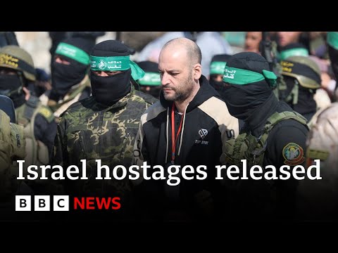 Israel releases Palestinian prisoners after Hamas frees Israeli hostages in Gaza | BBC News