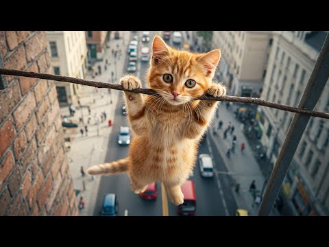 Caution! Kitten jumps out into the driveway Cat story