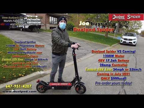 Joe In North York buys a Dualped Spider! Fastest 48V Anywhere!