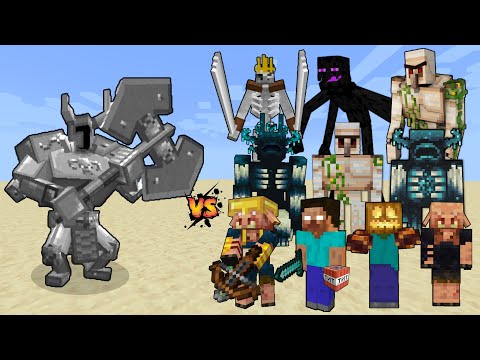 Ferrous Wroughtnaut (Official addon) vs Minecraft Bosses & Mini bosses - Minecraft Boss Battle