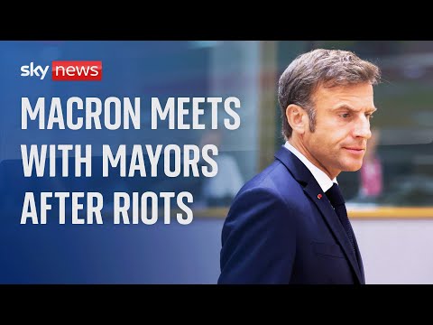 Watch live: French President Emmanuel Macron meets mayors after days of protests