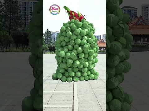 Create humanoid fruit and vegetable characters🍎🥬 stand up and touching... 3D special effects