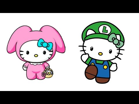 Menggambar & melukis Hello kitty, Kuromi | Belajar mwnggambar untuk anak anak tk & paud