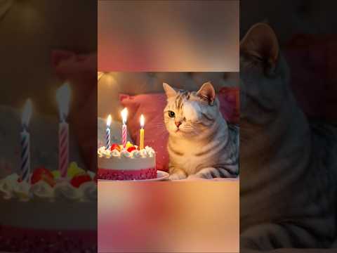 happy birthday #cats #cute #cake