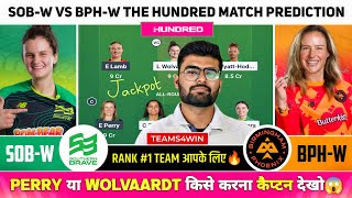 SOB-W vs BPH-W Dream11, SOB-W vs BPH-W Dream11 Prediction, SOB-W vs BPH-W Team Today, The Hundred