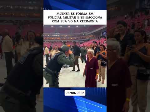MULHER SE FORMA EM POLICIAL MILITAR E SE EMOCIONA COM SUA AVÓ NA CERIMÔNIA #shorts