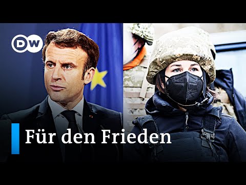 Ukraine-Krise: Macron in Moskau, Kiew und Berlin, Baerbock in der Ostukraine | DW Nachrichten