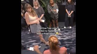 The Eras Tour crew’s reaction to Taylor Swift giving them a huge bonus 🥹🫶