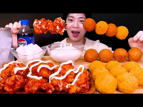 🍗완벽한 조합..❤️슈프림 양념치킨과 뿌링 치즈 먹방❤ | Seasoned spicy chicken & Bburinkle cheese ball ASMR Mukbang