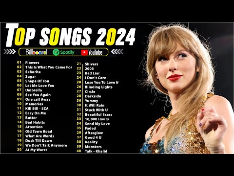 Taylor Swift, Sia, Billie Eilish,Ed Sheeran, Selena Gomez, Adele, Justin Biebe 👏👏Top Songs 2024