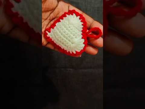 Heart shaped keychain#giftideas #crochet #handmade  #journeyoflove#velentinegift#birthdaygift