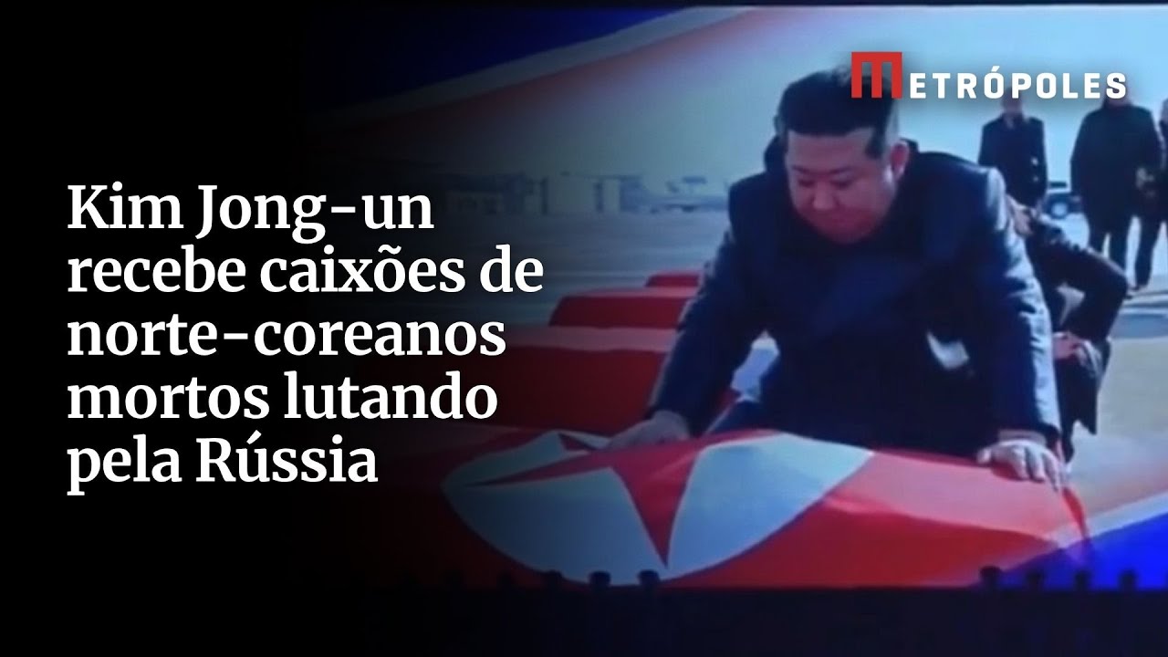 Kim Jong-un aparece chorando e cobrindo caixões de soldados da Coreia do Norte mortos pela Ucrânia