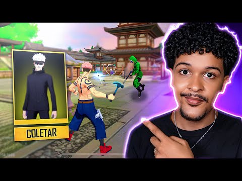 ESSA É A MELHOR PARCERIA? JOGUEI COM O MARTELO NA ATUALIZAÇÃO DO FREE FIRE X JUJUTSU KAISEN 😳