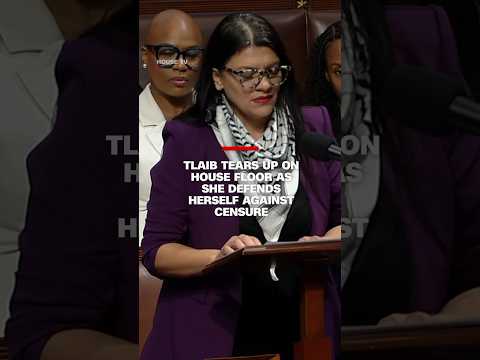 Tlaib tears up on House floor as she defends herself against censure
