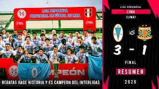 REGATAS HIZO HIZO HISTORIA Y ES EL CAMPEÓN DEL INTERLIGAS POR 1º VEZ | Regatas Lima 3-1 Santa Isabel