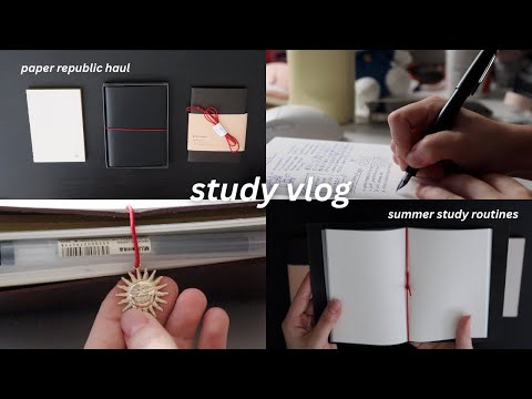 STUDY VLOG: paper republic journal haul + review, summer productive routines