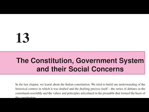 The constitution , Government system and their social concerns (part 6) |10th sst chapter 13 CGBSE
