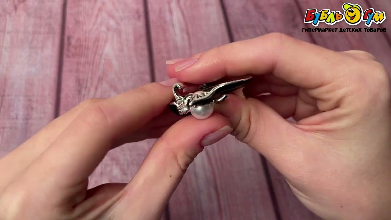 Брошь Lilly&Mia Дельфин с жемчужиной черный  - видео