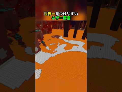 世界一、見つけやすい「ネザー要塞」