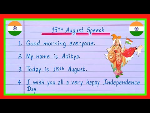 15 August Speech 2025/Independence Day Speech in English 2025/Speech On Independence Day in English