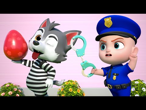 Police Officer Song - Children Song with Surprise Eggs | Leo Nursery Rhymes & Kids Songs