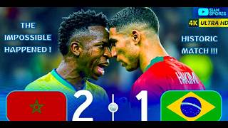 Maroc vs Brésil HISTORIQUE ! LE MAROC BAT LE BRÉSIL ET FAIT TREMBLER LE MONDE ⚽🔥
