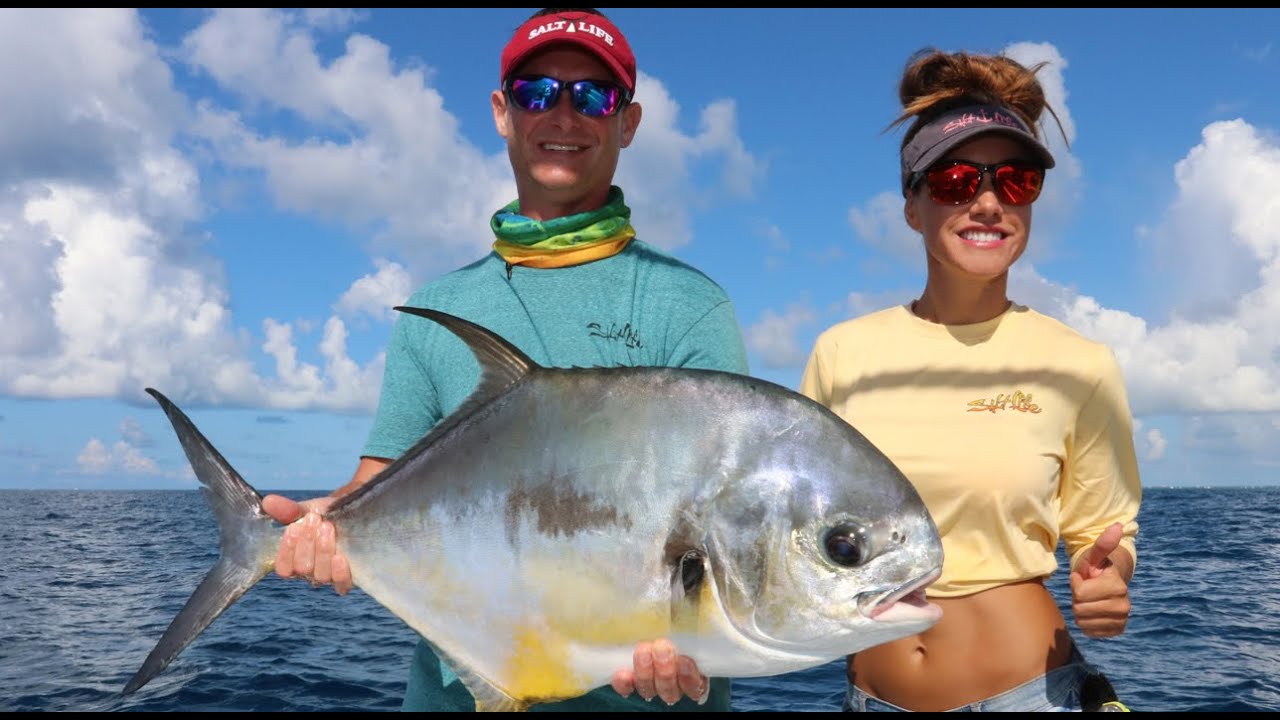 FLORIDA Keys BIG Permit Fishing - LIVIN the DREAM - Fishing with Luiza