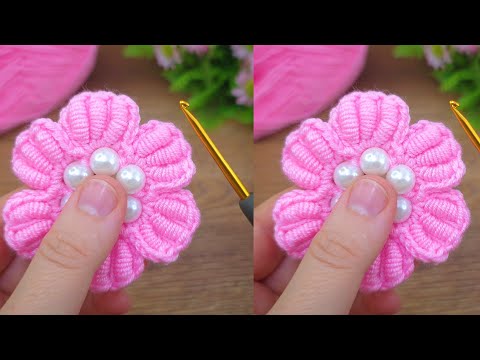 Amazing 👍❗️Crochet patterned flower model with a magnificent beauty with 6th #crochet