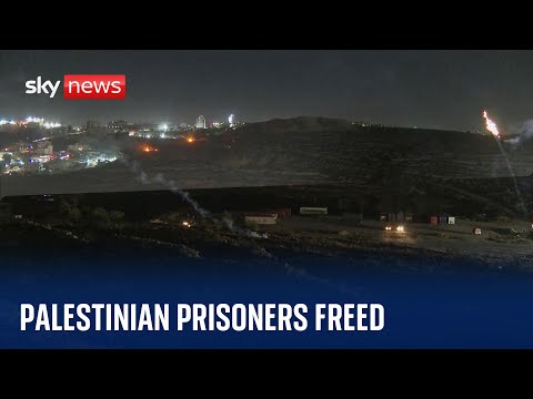 Sky's Dominic Waghorn is outside Ofer Prison, as Palestinians are released | Israel-Hamas war
