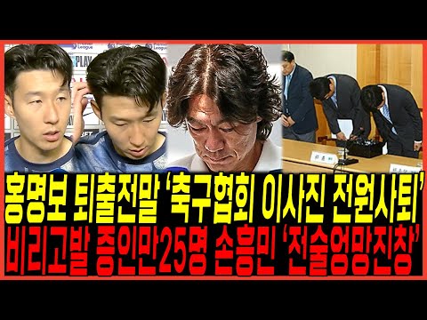 참다못해 홍명보 퇴출경질 결국 "축구협회 이사진 전원사퇴" 터졌다 / 손흥민마저 "전술엉망진창" 발언 쏟아내