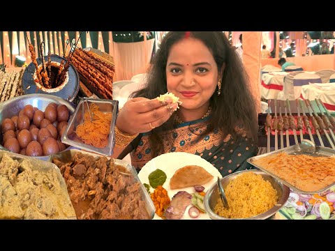 বিয়েবাড়িতে জমজমাটি খাওয়া দাওয়া | Mutton Kosha | Chitol Macher Muitha | Chicken Pyare Kabab | Jalebi