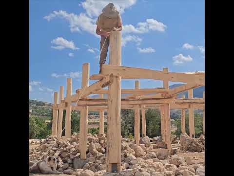 Building a Rustic Log Cabin in the Wild | Primitive Bushcraft & Nature ASMR