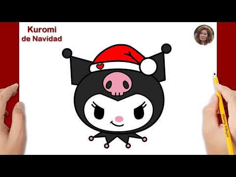 Cómo dibujar a Kuromi con gorro navideño | Dibujos de Navidad | Tutorial de dibujo Sanrio