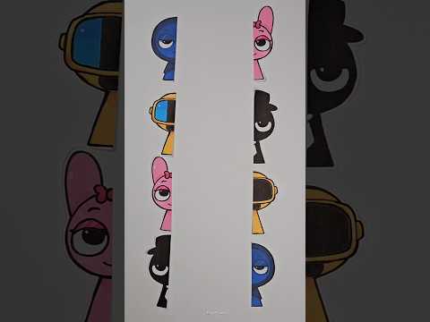Incredibox Sprunki Paper Craft Matching Challenge!! #shorts #art #sprunki #craft
