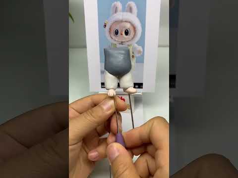 Membuat Labubu clay pytih viral 3D DIY. #labubu #miniature #diy #feedshorts #short #funkopop